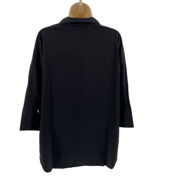 Tuckernuck | NEW Black Willow Three-quarter Sleeve High-low Hem Blouse Size XS - Picture 6 of 11